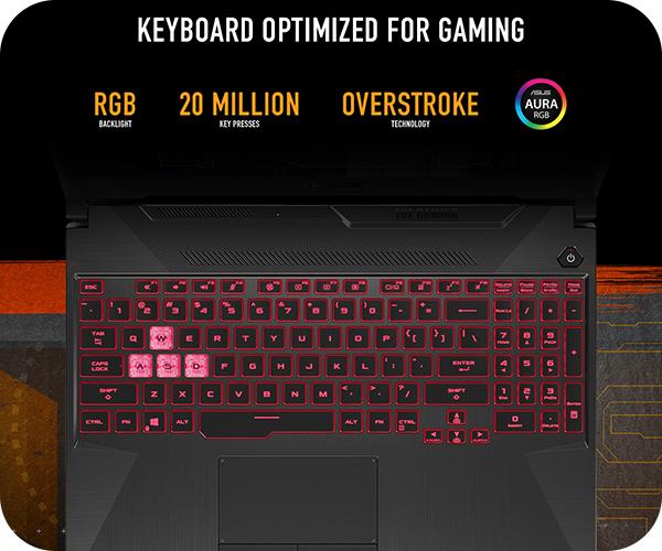 Asus TUF Gaming A15 R5 keyboard