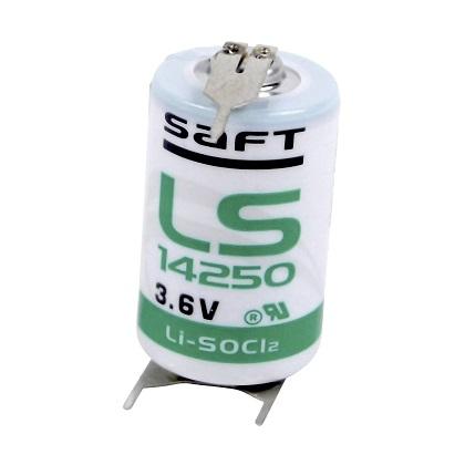 SAFT mpataria lithiou LS 14250 1/2AA 3.6V me akrodektes