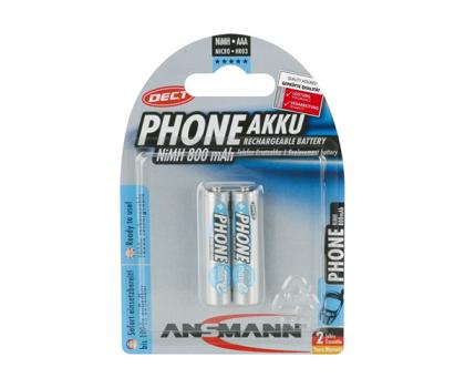 Rechargeable Batteries ANSMANN Ni-MH Micro HR03 800mAh 1.2V (2 Pieces)