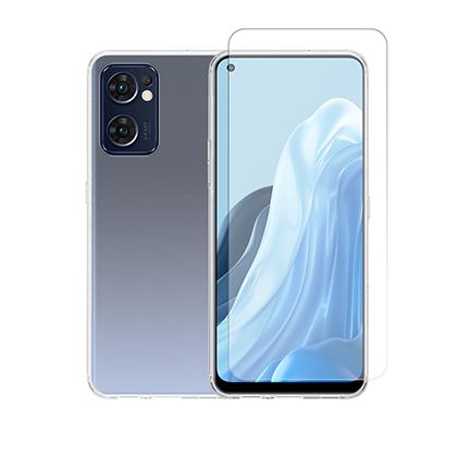 Transparent Case + COSY Screen Protector Glass for OPPO Reno 7 Lite