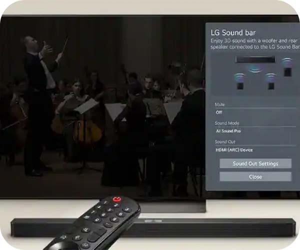 LG S70TY Soundbar WOW Interface 